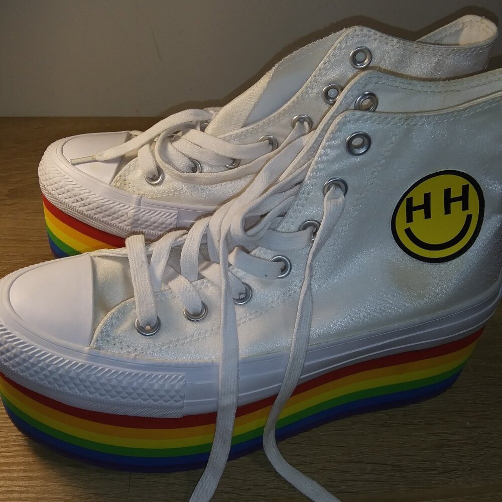 Rare Miley Cyrus Pride Month Platform Converse Sneakers -  Never Worn